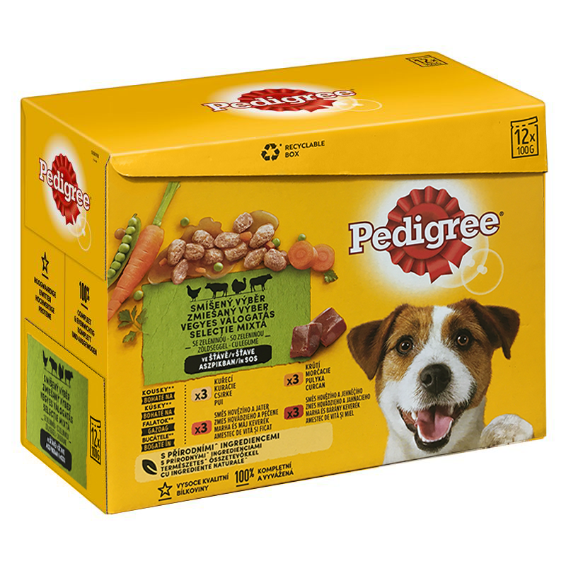 Pedigree Kapsičky Smíšený výběr se zeleninou ve šťávě 12x100g