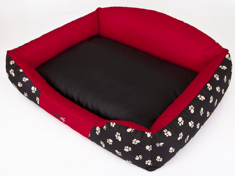 Pelech Royal Dog Bed černo/červený Tlapka XL