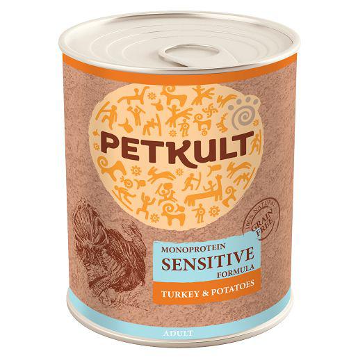 Petkult Dog konzerva Monoprotein Sensitive Turkey & Potatoes 800g