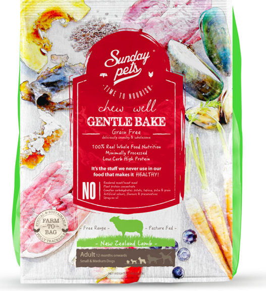 SundayPets Dog Gentle Bake Lamb Adult Small/Medium Breed 1,3kg