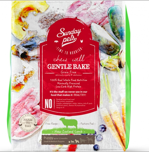 SundayPets Dog Gentle Bake Lamb Puppy Small/Medium Breed 1,3kg