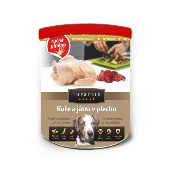 Topstein Kuře a játra v plechu 800g