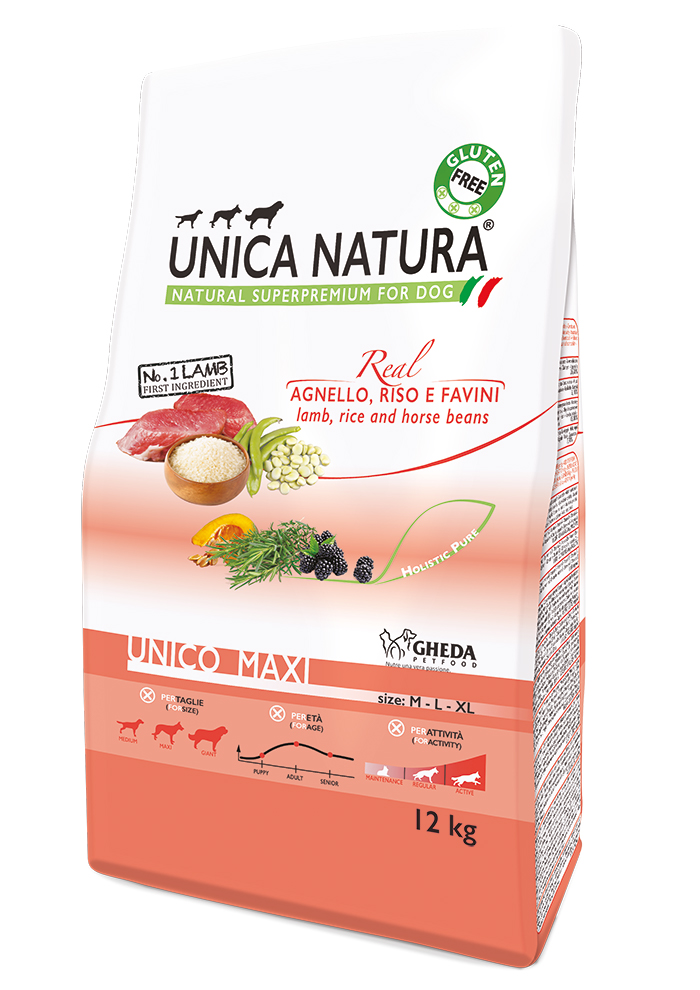 Unica Natura Dog Unico Maxi Lamb, rice and beans 12kg