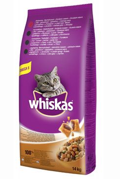Whiskas Cat s hovězím masem a játry 14kg