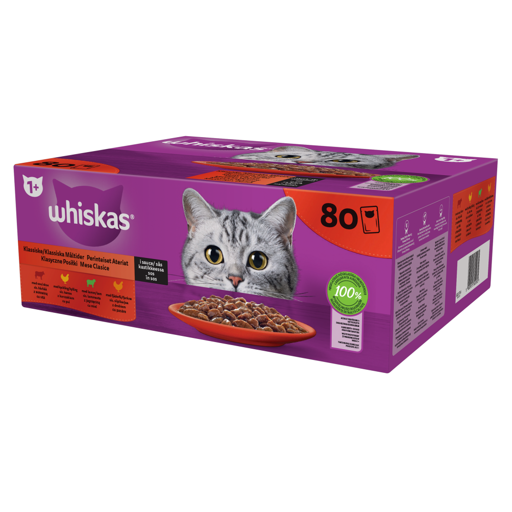 Whiskas kapsičky Klasické Pokrmy ve šťávě 80x85g