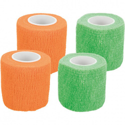 Karton 27 ks samodržících bandážových obinadel s hořkou přísadou 5 cm/4,5 m (14x zelen.,13x oranž.)