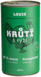 LOUIE Dog konzerva Krůtí s rýží_new