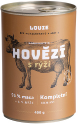 LOUIE Dog konzerva Hovězí a vepřové s rýží_new
