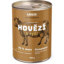 Louie Dog konzerva Hovězí s rýží