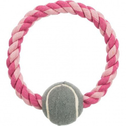 Trixie Bavlněný kruh s tenisovým míčem 6 cm/18 cm
