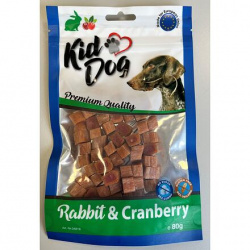 Kiddog Mini kostičky s králíkem a brusinkami 80g