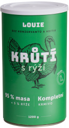 LOUIE Dog konzerva Krůtí s rýží_new