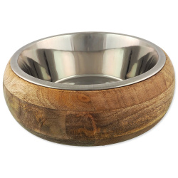 Miska Dog Fantasy nerez v dřevě, zaoblená 840ml