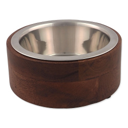 Miska Dog Fantasy nerez v dřevě, rovná 840ml