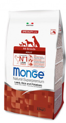 Monge Dog Jehně, rýže, brambory 