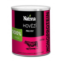 Nativia Dog konzerva Hovězí 800g