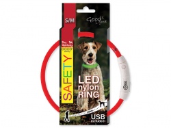 Obojek Dog Fantasy LED nylonový červený