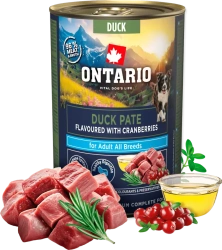 Ontario Dog Duck Pate Flavoured With Cranberries 