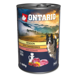 ONTARIO Dog konzerva Venison with Cranberries