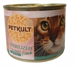 Petkult Cat konzerva Sterilized with Rabbit Gra...