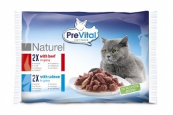 PreVital Naturel Cat kapsa hovězí+losos