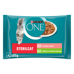 Purina One kapsičky SterilCat Minifiletky s krů...