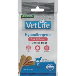 Vet Life Dog Dental Snack Hypoallergenic Pork A...