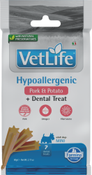 Vet Life Dog Dental Snack Hypoallergenic Pork A...